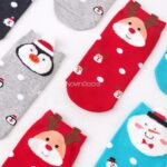 جوراب مچی طرح آدم برفی و پنگوئن - تصویر 2