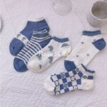 جوراب آبی گل گلی1029 - تصویر 4