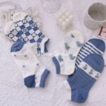 جوراب آبی گل گلی1029 - تصویر 9