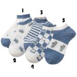 جوراب آبی گل گلی1029 - تصویر 3