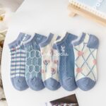 پک 5 جفتی جوراب مچی طرح گل