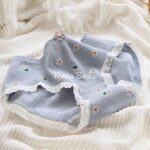 شورت طرح شکوفه و توت فرنگی طوسی  (سایز 38 الی 42) - تصویر 4