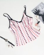 لباس خواب ساتن صورتی قلب قلبی - تصویر 3