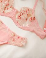 ست شورت و سوتین صورتی شکوفه بهاری سایز 85 - تصویر 2