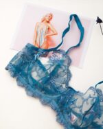 ست شورت و سوتین گیپور آبی سایز 85 - تصویر 2