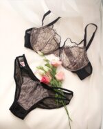 ست شورت و سوتین دانتل استخوانی سایز 80