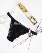 ست شورت و سوتین فانتزی مشکی توردار L (سایز سینه 70 – 75) - تصویر 2