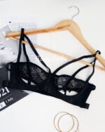 ست شورت و سوتین فانتزی مشکی توردار L (سایز سینه 70 – 75) - تصویر 3