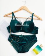 ست شورت و سوتین مخمل سایز 70 (محصول لک دارد) - تصویر 4