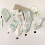 جوراب ساقدار گل سبز1039 - تصویر 3