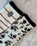 جوراب ساقدار طرح گل پاییزی - تصویر 4