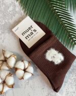 جوراب نیم ساق  لبه موهر طرح پاپی - تصویر 5