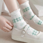 جوراب ساقدار گل سبز1039 - تصویر 2