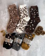 جوراب ساقدار حوله ای پلنگی