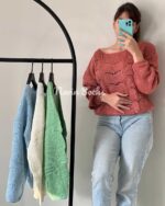 بلوز بافت موج (سایز S) - تصویر 5