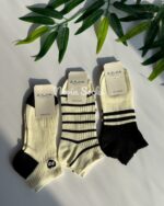 جوراب مچی  کبریتی سیاه سفید Girls