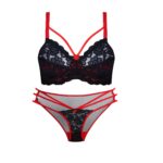 ست شورت و سوتین فنردار گیپور گلدار کد 109007