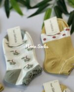 جوراب مچی کبریتی گل زرد - تصویر 3