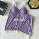 ست تاپ شلوارک نازلی(شورتک یک نخ کش شدگی دارد) - تصویر 2