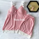 ست تاپ شلوارک نازلی(شورتک یک نخ کش شدگی دارد) - تصویر 3