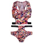 ست نیم تنه و شورت گل بزرگ بدون پد 109158 سایز L مناسب 36و38 - تصویر 2