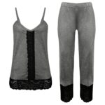 ست تاپ وشلوارپایین توری برندکوزا 109183(سایزxl و 2XL)