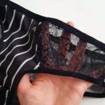 ست شورت و سوتین اسفنجی مشکی راه راه 104689 - تصویر 3