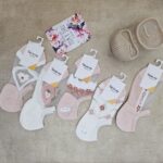 جوراب زیرقوزکی شیشه ای گل صورتی 1035