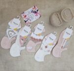 جوراب زیرقوزکی شیشه ای گل صورتی 1035