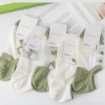 جوراب زیرقوزکی شیشه ای گل سبز 1033