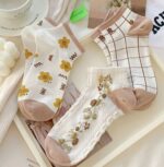 جوراب مچی گل زرد 1115 - تصویر 3