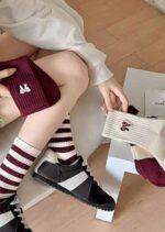 جوراب ساقدار زرشکی پاپیون 1348 - تصویر 3