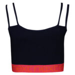 ست نیم تنه و شورت برندکوزا کد109145 سرمه ای با کش گلبهی - تصویر 2