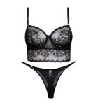 ست شورت و سوتین برتا فنردار کد4088-AB مشکی