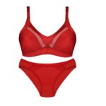 ست شورت وسوتین پانیذ ساتن بدون فنر کد 104648