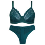 ست شورت و سوتین پانیذ فنردار گیپور گلدار کد 109013 - تصویر 2