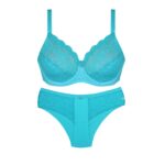 ست شورت و سوتین پانیذ فنردار گیپور گلدار کد 109013