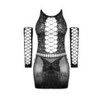 لباس خواب نگین دار کد 7203 مشکی