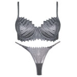 ست شورت و سوتین برتافنردار کد2420-GG نقره ای - تصویر 2