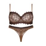 ست شورت و سوتین برتا فنردار کد 2420-BR قهوه ای