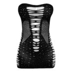 لباس خواب نگین دار کد 7144 مشکی