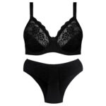 ست شورت و سوتین پانیذ فنردار گیپور گلدار کد 109013 - تصویر 4