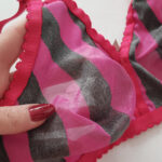 سوتین راهراه بدون فنر توری پرسی کد 105046 - تصویر 4