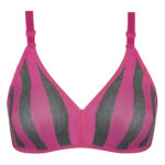 سوتین راهراه بدون فنر توری پرسی کد 105046 - تصویر 2