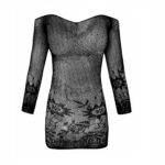 لباس خواب زنانه فیشنت جورابی کد 107065  مشکی