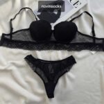 ست شورت و سوتین اسفنجی فنردار برند برتا کد 6077RB  مشکی - تصویر 2