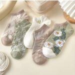 جوراب مچی گل سبز کد 1524