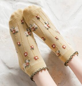 جوراب مچی لب فر گل برجسته کد 1532 - تصویر 4