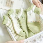 جوراب مچی گل سبز کد 1577