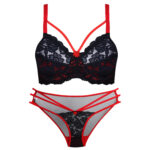 ست شورت و سوتین فنردار گیپور گلدار کد 109007 - تصویر 7